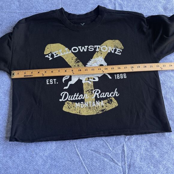 Yellowstone Sweater Womens Large Black Cropped Dutton Ranch TV Series - Picture 6 of 9